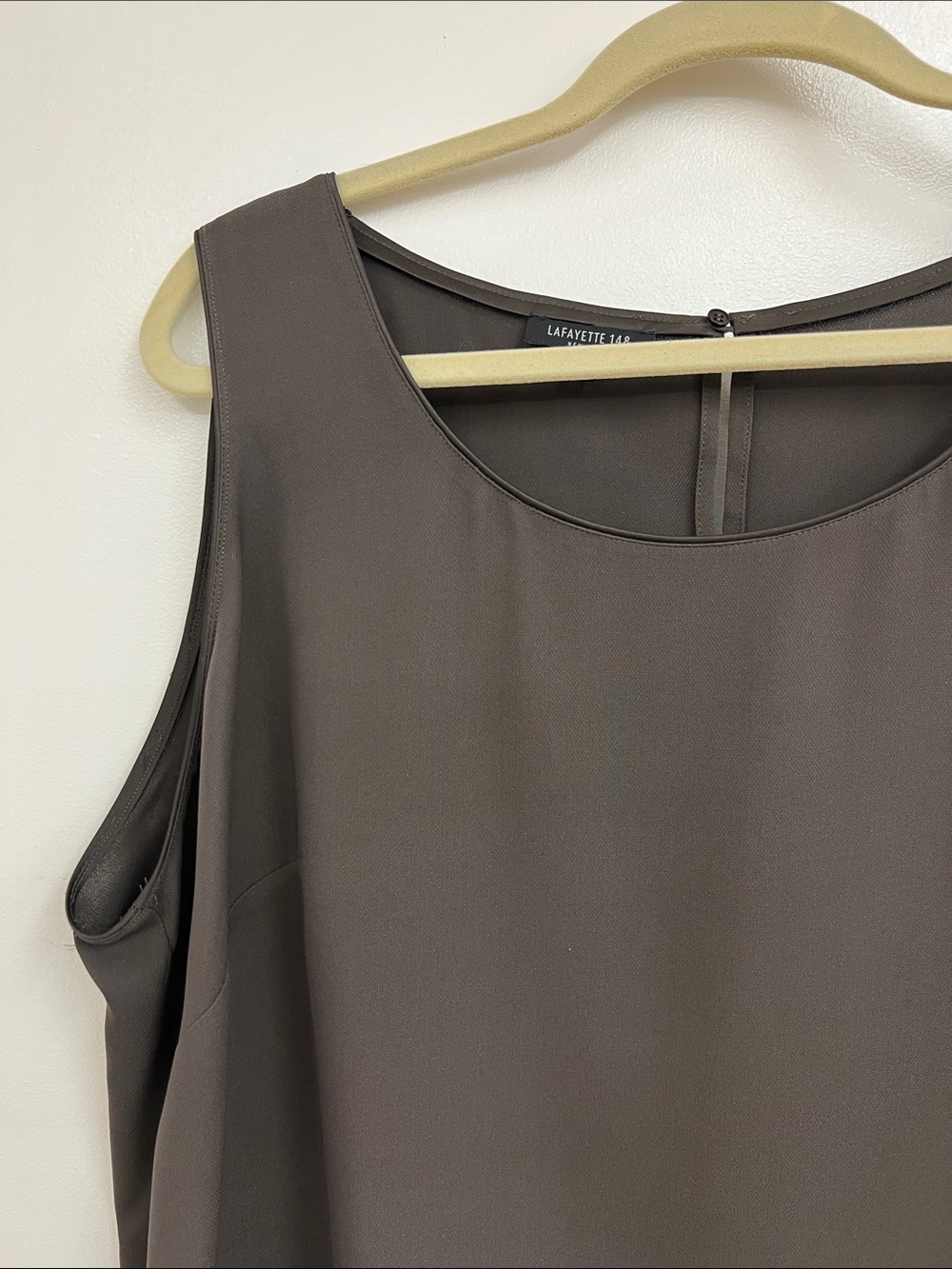 Lafayette 148 New York Sleeveless Round-Neck Tank Top Shirt Blouse 100% Silk 2X